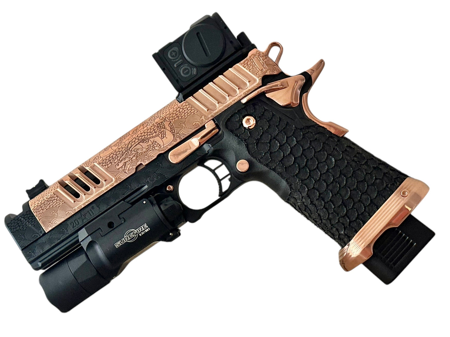 STACCATO XC CUSTOM “BLAZE” FULLY ENGRAVED 18K ROSE GOLD WITH ACRO P2 & X300