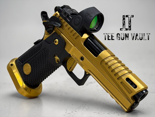 AKAI CUSTOM “DRAGON” PORTED LIMITED EDITION 1 OF 10 GOLD PVD FINISH WITH TRIJICON SRO 9MM