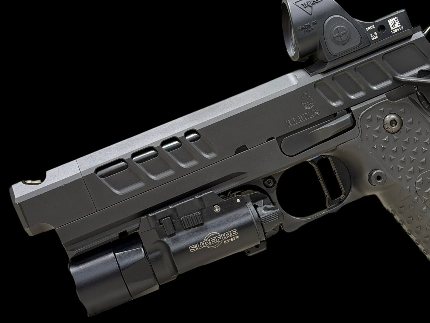 ATLAS GUNWORKS EREBUS V2 COMP’D WITH TRIJICON SRO AND X300 (PRE OWNED) EXCELLENT CONDITION 9MM