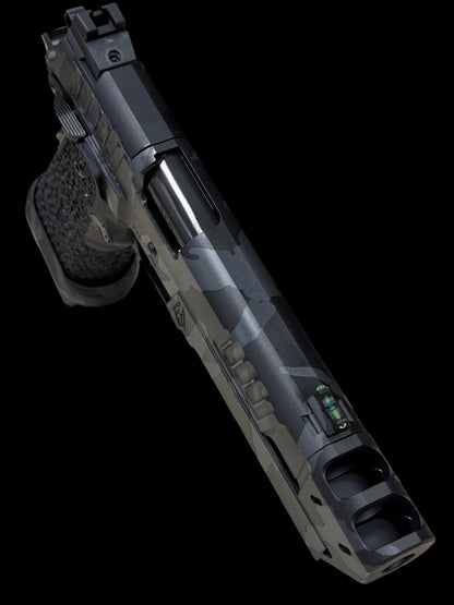 STACCATO P CUSTOM WITH DRAGON SCALE GRIPS “EDGE” TRIGGER AND COMPENSATOR