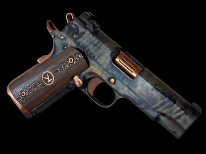 KINGS RIVER CUSTOM FCC 1911 COMMANDER FULL CASE HARDENED 9MM WITH IVORY GRIPS MASTERPIECE