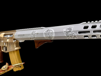 STELLAR ARMS 1 OF 1 “SAMURAI” EXECUTIVE RIFLE 5.56 WITH ART WORK MATCHING SAMURAI MASK