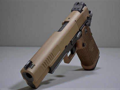 NIGHTHAWK CUSTOM ENVOY GOV 9MM 1911 DOUBLE STACK OPTIC READY WITH SANDHAWK TAN GRIPS