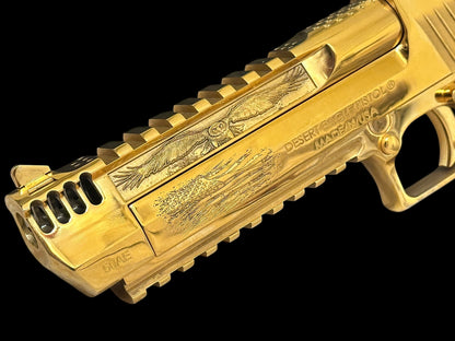 MAGNUM RESEARCH CUSTOM DESERT EAGLE POLISHED 24K GOLD PLATED FINISH 50AE