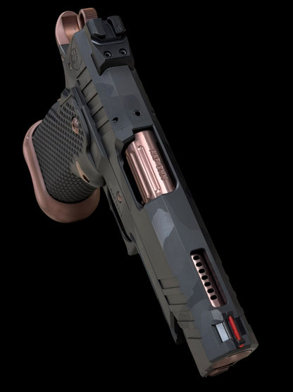 ALPHA AMERICAN AAF-4 PORTED COMMANDER DOUBLE STACK 9MM DLC CAMO/ROSE GOLD