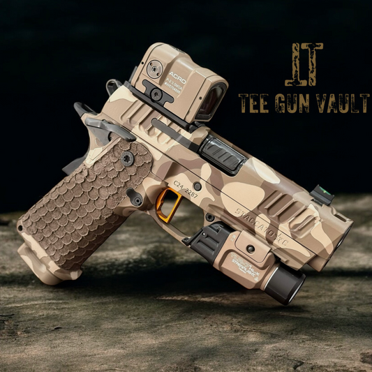 STACCATO C FULLY CUSTOMIZED CAMO 4” PORTED BARREL WITH INFINITY TRIGGER, ACRO P2 & TLR7