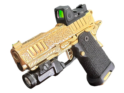STACCATO CUSTOM CS 3.5” FULLY ENGRAVED 24K GOLD PLATED WITH RMR & TLR7