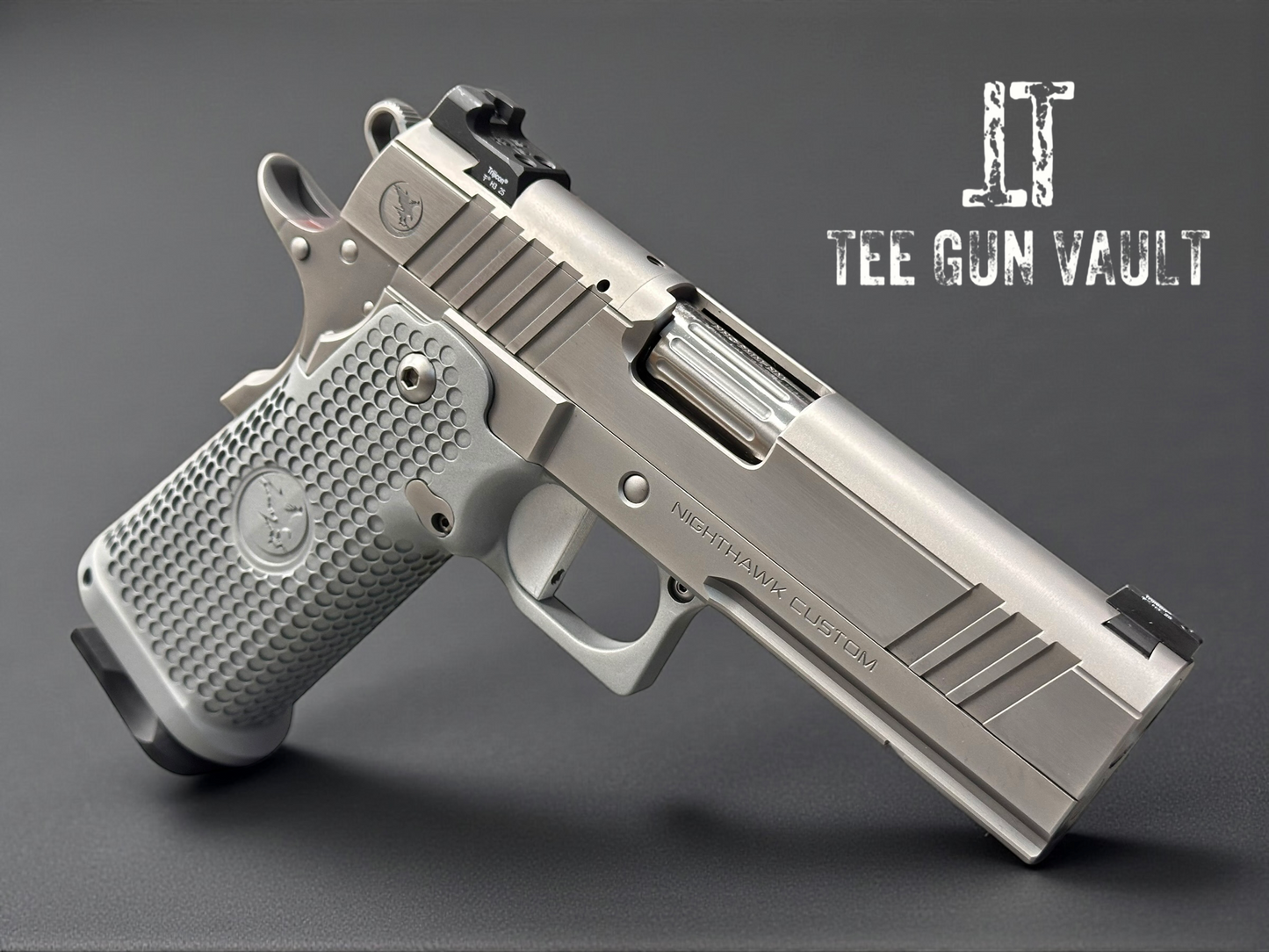 NIGHTHAWK CUSTOM TRS COMMANDER “ICEMAN” SAND HAWK SERRATED OPTIC CUT DOUBLE STACK