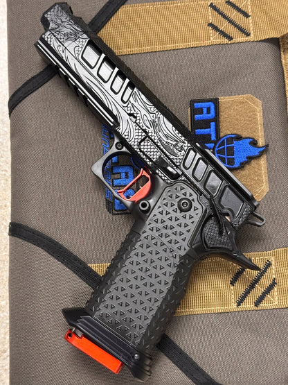 ATLAS GUNWORKS EREBUS V2 BLACK “TRIBAL DRAGON” RED TRIGGER