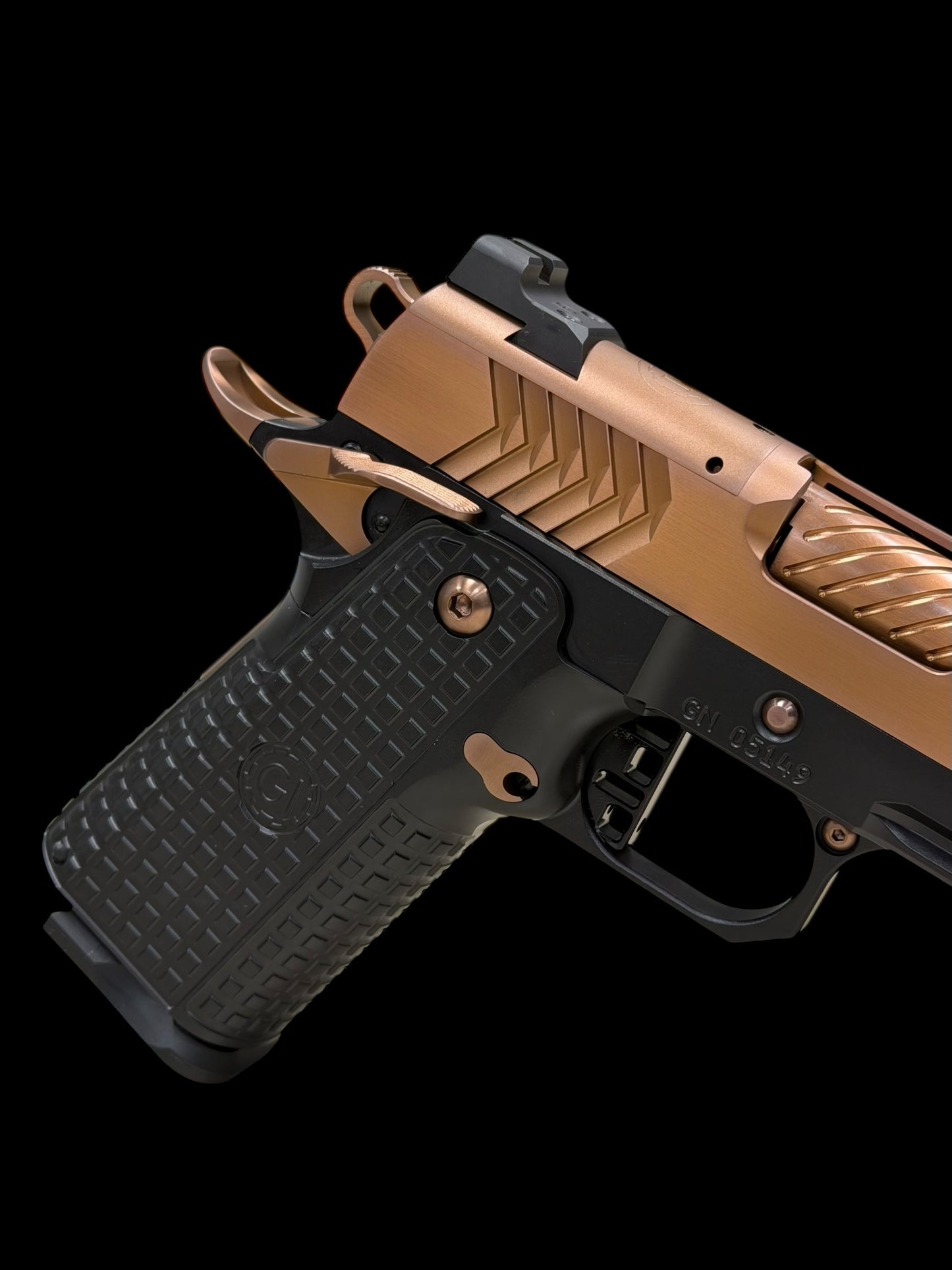 GUNCRAFTER INDUSTRIES X3 POLARA PORTED OFFICER FRAME IN POLISHED COPPER FINISH OPTIC READY 9MM
