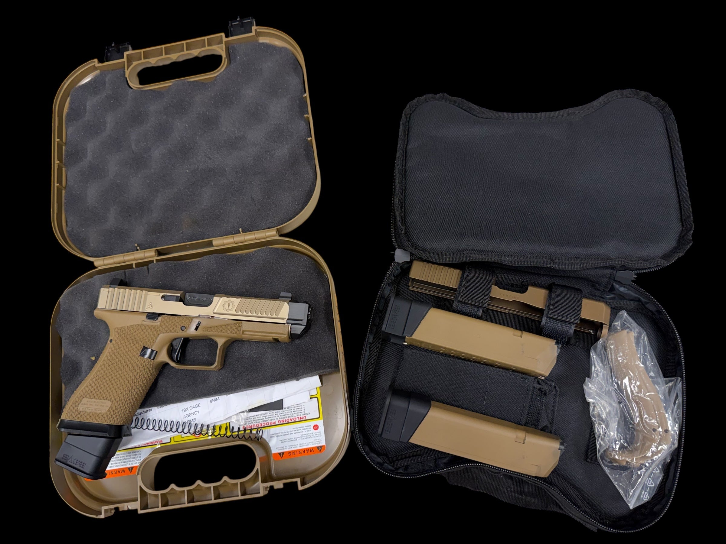 AGENCY ARMS SAGE V2 GLOCK 19X LIMITED EDITION FDE 3 MAGS 2 SLIDES
