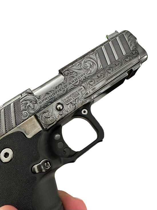 SPRINGFIELD ARMORY PRODIGY 2011 CUSTOM PISTOL 9MM. FULLY ENGRAVED , HI ...