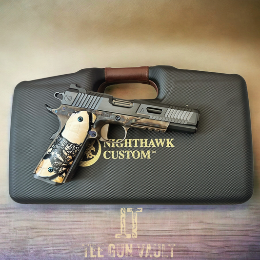 NIGHTHAWK CUSTOM AGENT 2 VIP 45acp IN NEGRINI LEATHER CASE