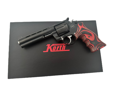 NIGHTHAWK CUSTOM KORTH MONGOOSE 5.25"  CUSTOM DOUBLE ACTION RED/BLACK GRIPS .357 Magnum