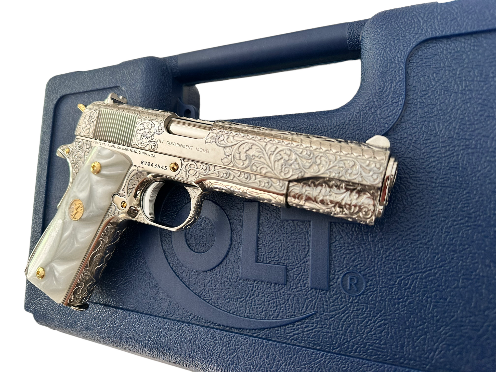 COLT CUSTOM 1911 FULLY ENGRAVED, NICKEL PLATED AND 24K GOLD PLATED ...