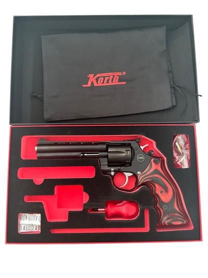 NIGHTHAWK CUSTOM KORTH MONGOOSE 5.25"  CUSTOM DOUBLE ACTION RED/BLACK GRIPS .357 Magnum