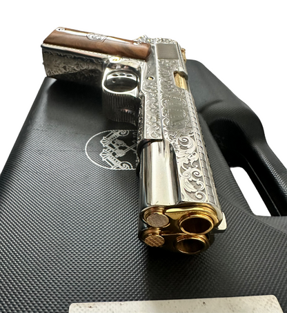 ARSENAL DOUBLE BARREL STANDARD CUSTOM WITH RARE DISPLAY CASE 1 OF 1 45ACP (PRE OWNED)
