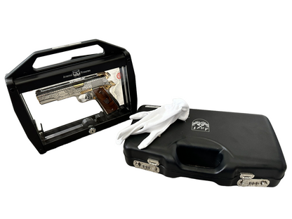 ARSENAL DOUBLE BARREL STANDARD CUSTOM WITH RARE DISPLAY CASE 1 OF 1 45ACP (PRE OWNED)