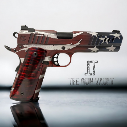 NIGHTHAWK CUSTOM PRESIDENT HILLBILLY 223 CERAKOTE W/ ELDER BURL WOOD GRIPS NIB! .45 ACP