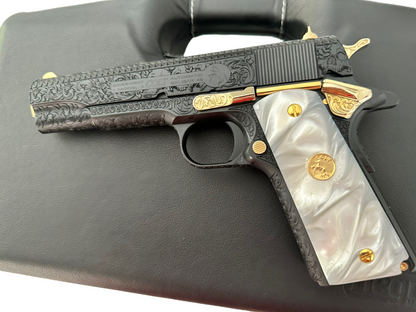 COLT CUSTOM 1911 SERIES 70 FULLY ENGRAVED BLUED AND GOLD PLATED