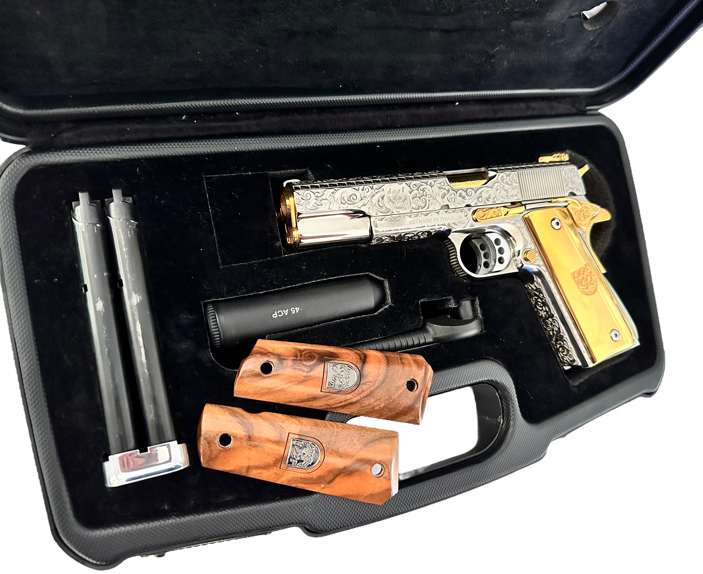 ARSENAL DOUBLE BARREL STANDARD 45ACP CUSTOM WITH RARE DISPLAY CASE 1 OF 1 (PRE-OWNED)