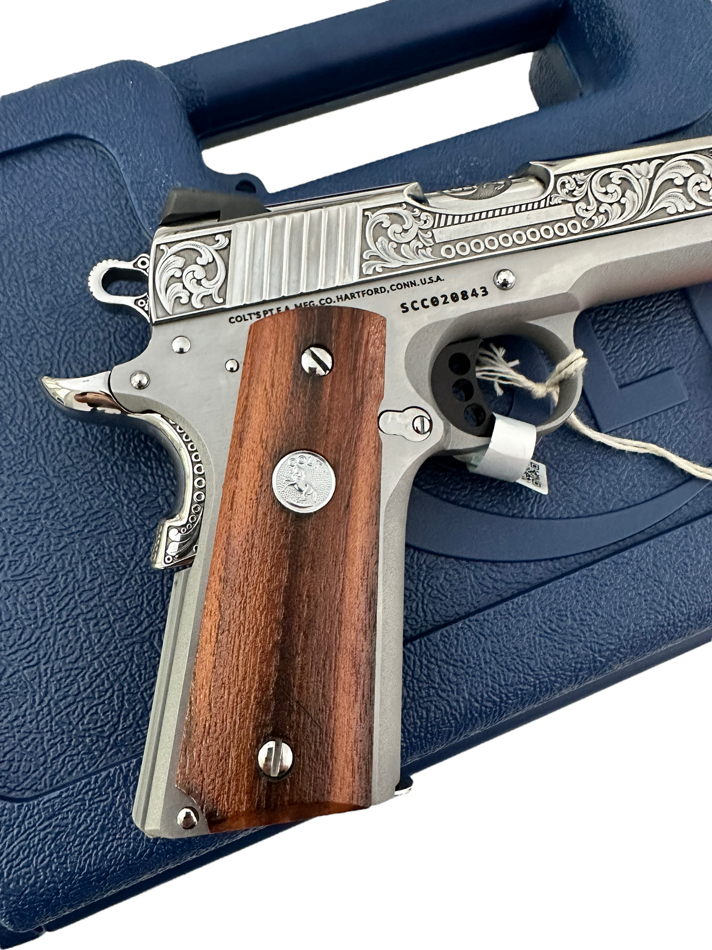 COLT CUSTOM 1911 ENGRAVED HIGH POLISHED MIRROR FINISH NICKEL PLATED