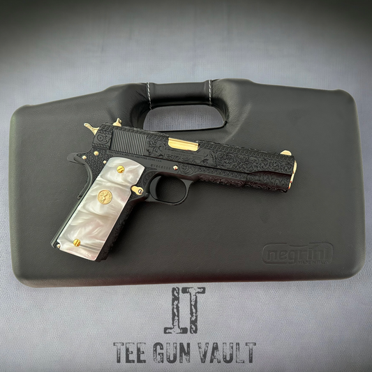 COLT CUSTOM 1911 SERIES 70 FULLY ENGRAVED BLUED AND GOLD PLATED (pre order) (3 weeks)
