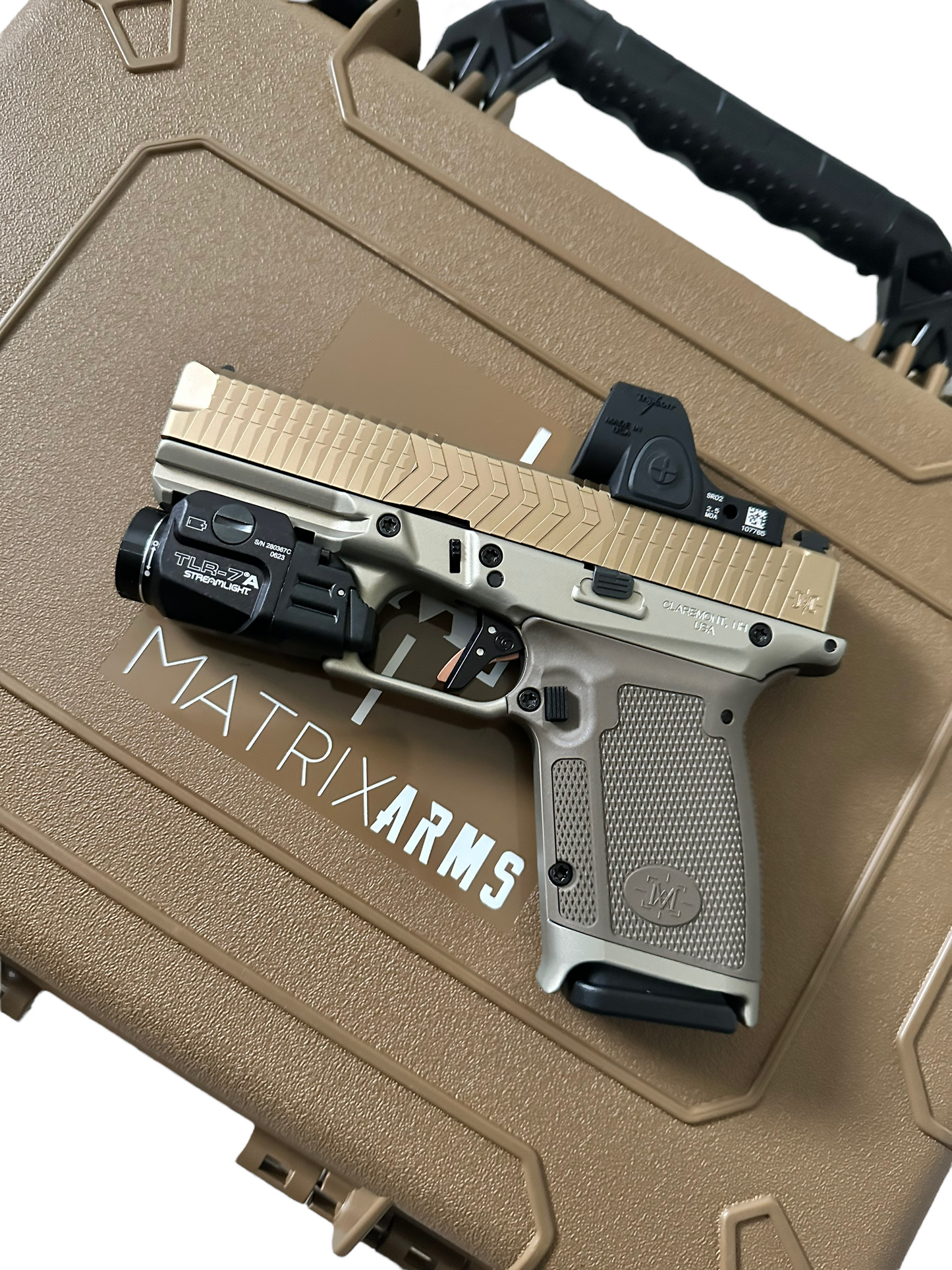 MATRIX ARMS MX19 FDE ALUMINUM FRAME GOLD BARREL SRO/TLR7A