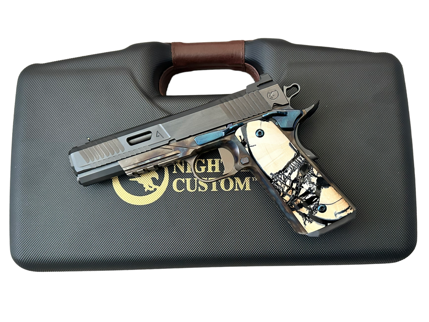 NIGHTHAWK CUSTOM AGENT 2 VIP 45acp IN NEGRINI LEATHER CASE