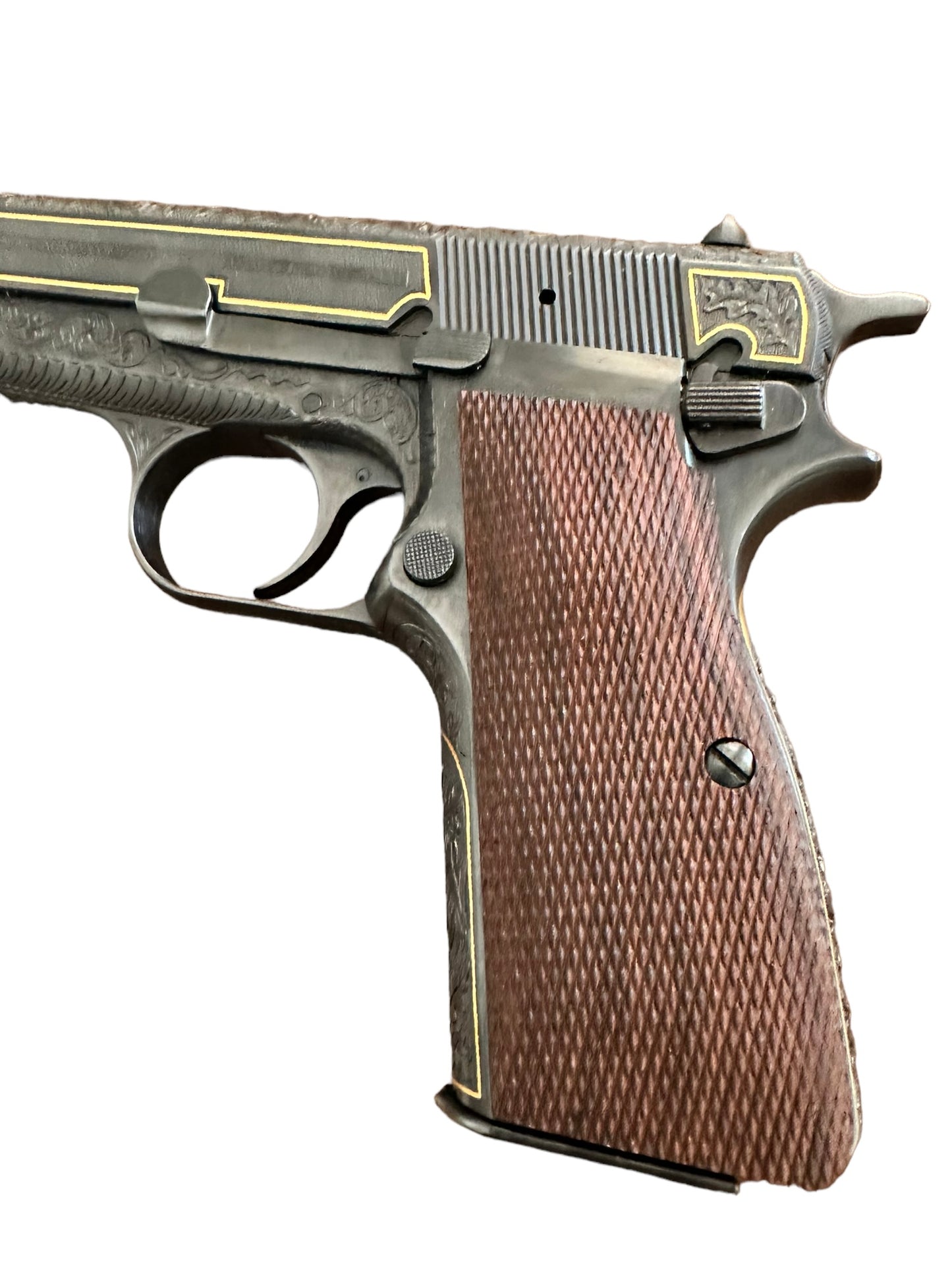 Browning Hi Power 9mm Engraved Semi Auto Pistol