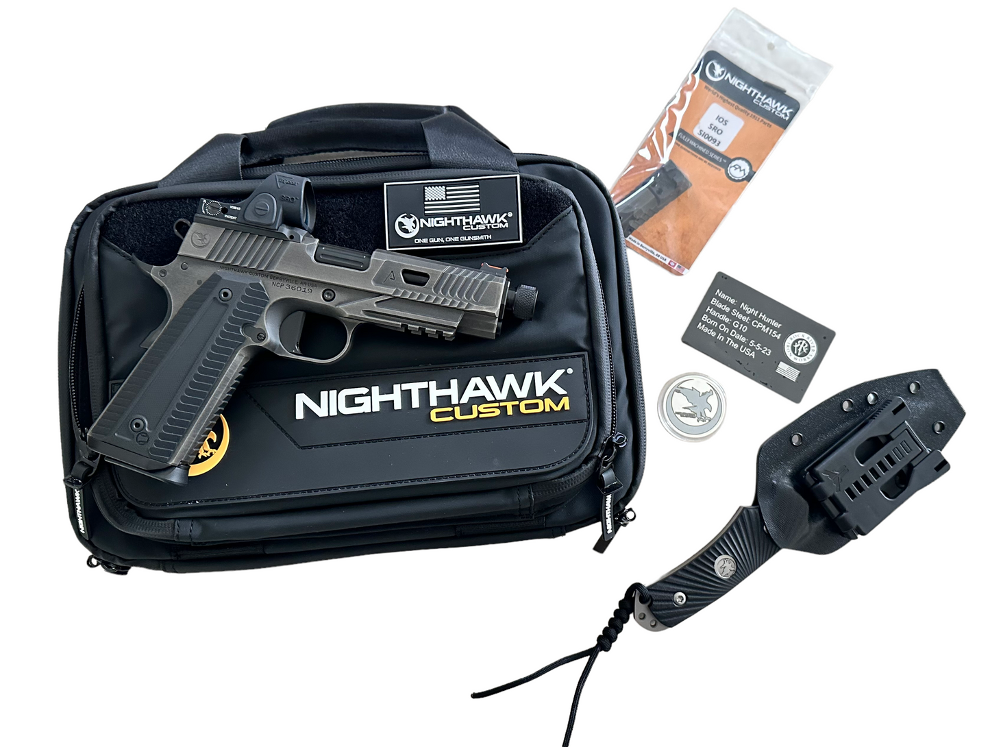 NIGHTHAWK AGENT 2 COMMANDER .45ACP THREADED BARREL WITH SRO AND KNIFE