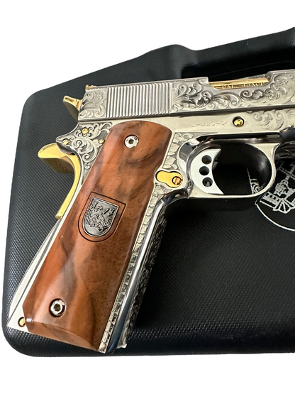 ARSENAL DOUBLE BARREL STANDARD CUSTOM WITH RARE DISPLAY CASE 1 OF 1 45ACP (PRE OWNED)