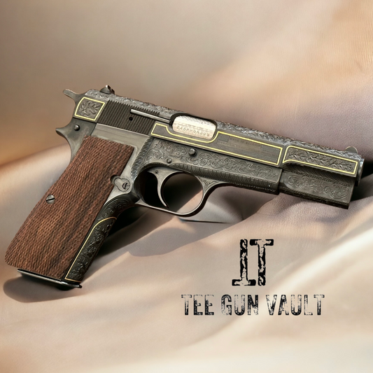 Browning Hi Power 9mm Engraved Semi Auto Pistol