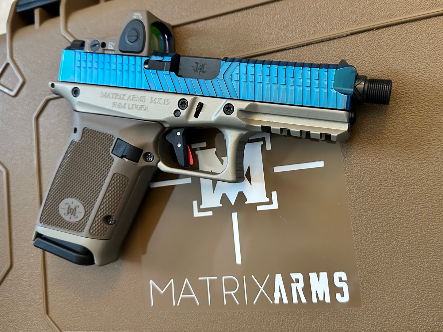 GLOCK 19 MX19 ELITE MATRIX ARMS ENIGMA BLUE THREADED BARREL Trijicon R ...