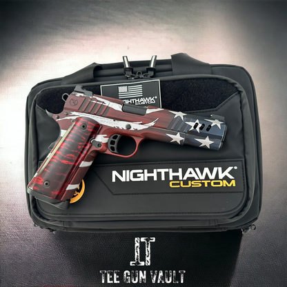 NIGHTHAWK CUSTOM PRESIDENT HILLBILLY 223 CERAKOTE W/ ELDER BURL WOOD GRIPS NIB! .45 ACP