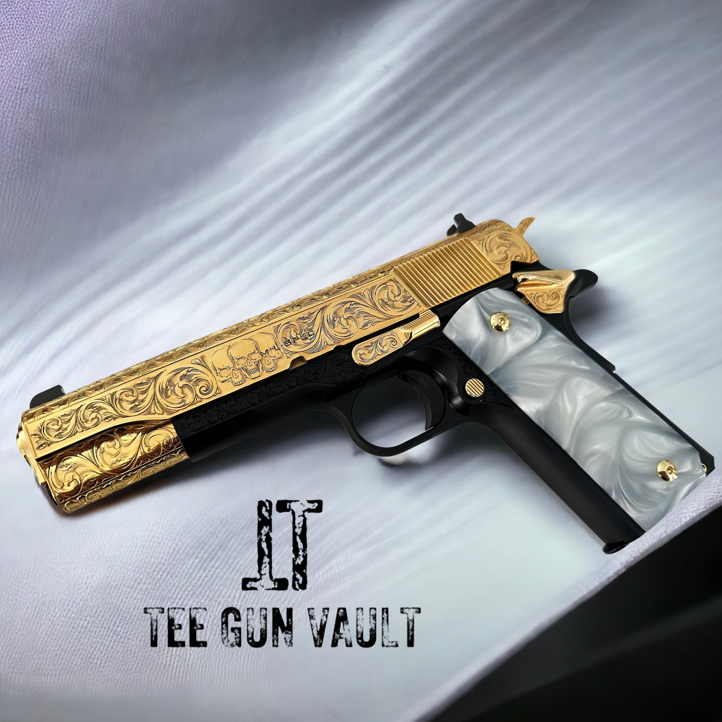 SPRINGFIELD ARMORY 1911 MIL SPEC 45ACP 24k GOLD PLATED AND FULLY ENGRAVED