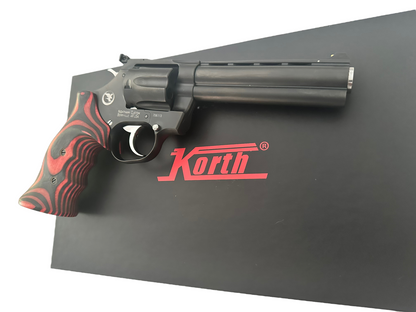 NIGHTHAWK CUSTOM KORTH MONGOOSE 5.25"  CUSTOM DOUBLE ACTION RED/BLACK GRIPS .357 Magnum
