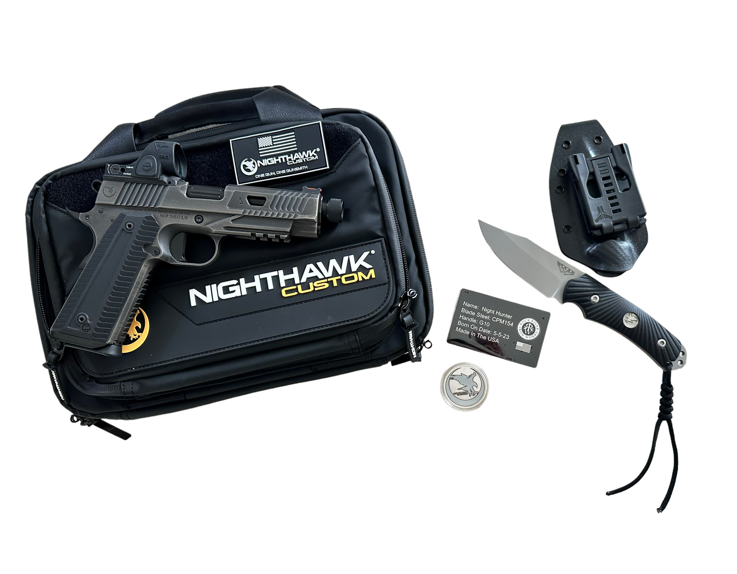 NIGHTHAWK AGENT 2 COMMANDER .45ACP THREADED BARREL WITH SRO AND KNIFE