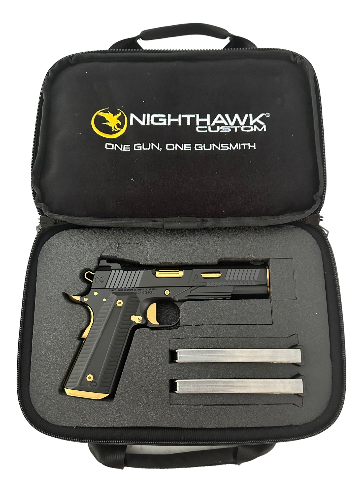 NIGHTHAWK CUSTOM AGENT 2 BLACK/GOLD 9MM