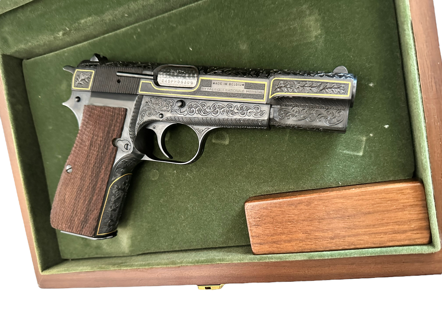 Browning Hi Power 9mm Engraved Semi Auto Pistol