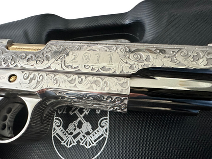 ARSENAL DOUBLE BARREL STANDARD CUSTOM WITH RARE DISPLAY CASE 1 OF 1 45ACP (PRE OWNED)