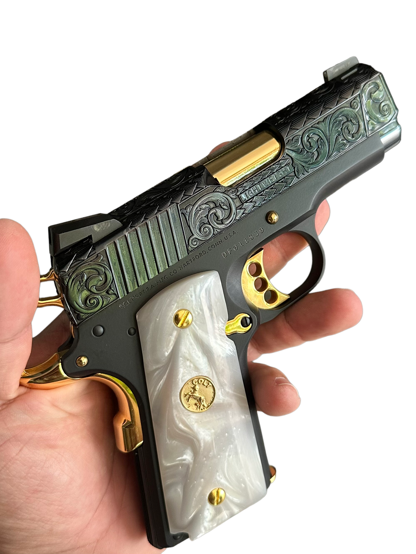 COLT CUSTOM DEFENDER LIGHT WEIGHT 1911 9MM 3” BARREL ENGRAVED