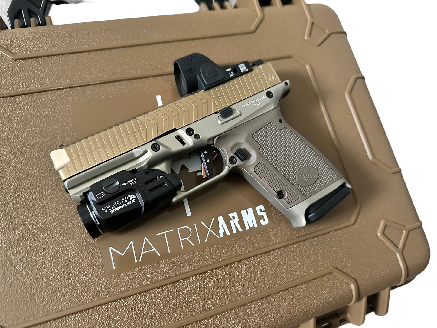 MATRIX ARMS MX19 FDE ALUMINUM FRAME GOLD BARREL SRO/TLR7A