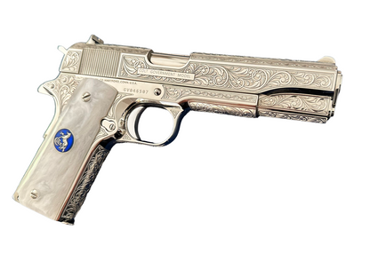 COLT CUSTOM 1911 GOVERMENT FULLY ENGRAVED HIGH POLISHED & NICKLE PLATED