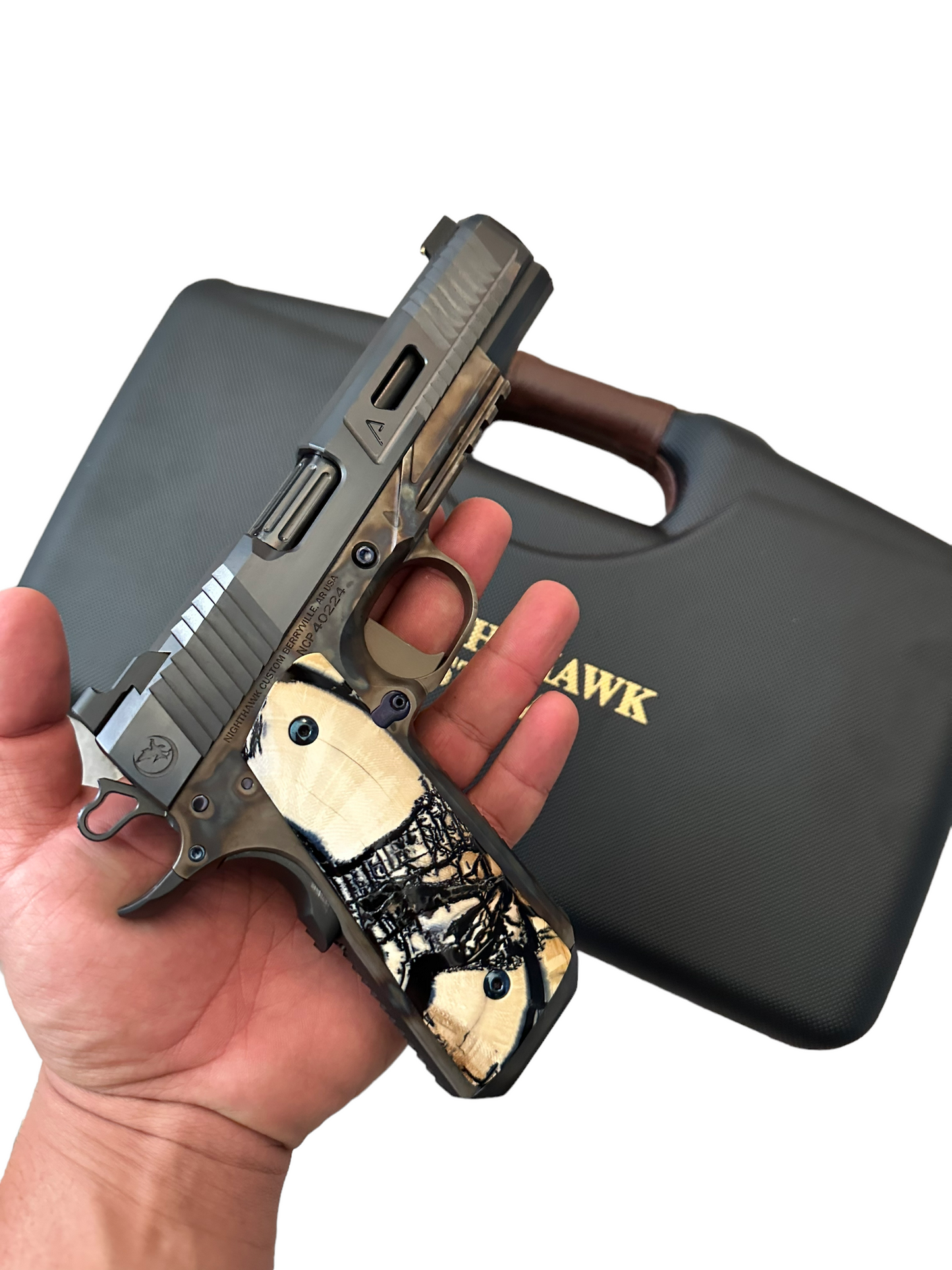 NIGHTHAWK CUSTOM AGENT 2 VIP 45acp IN NEGRINI LEATHER CASE