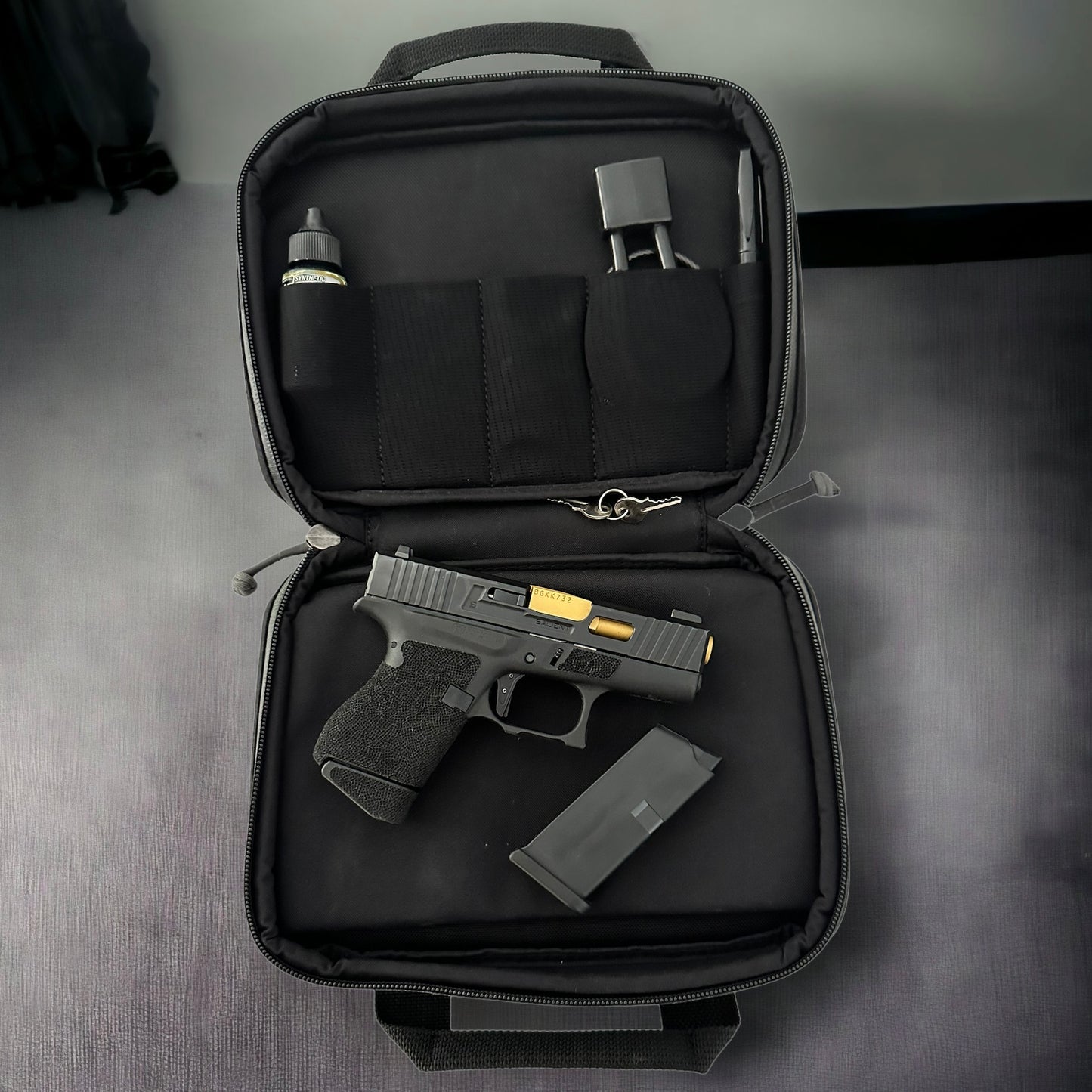 Salient Arms Mod Glock 43 Tier One 9mm Pistol Gold tin Barrel – Tee Gun ...