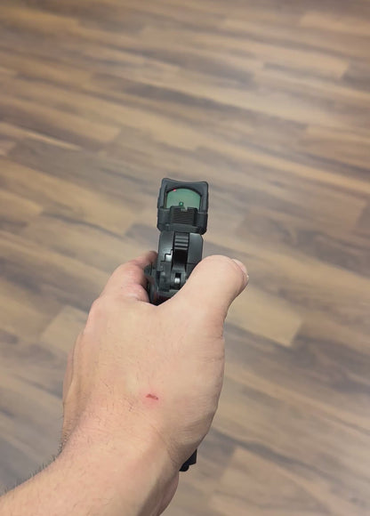 STACCATO CS X SERIES DLC BARREL FLAT TRIGGER WITH TRIJICON RMR AND DRAGON SCALE GRIPS. (Pre owned like new)