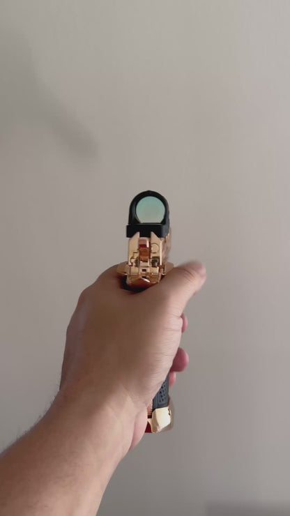 TARAN TACTICAL SAND VIPER “SOLARA” BLACKTIP 18K ROSE GOLD NEW GRIPS 2011 9MM SRO