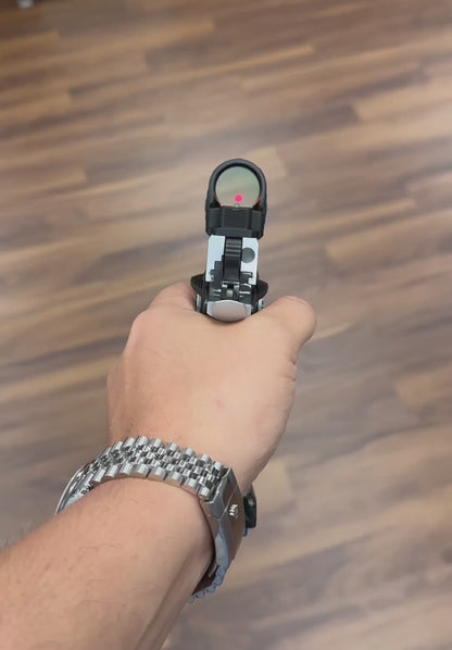 STACCATO P RARE POLISHED HARD CHROME SLIDE W ANODIZED T7 SILVER ALUMINUM GRIP SRO AND ATLAS TRIGGER