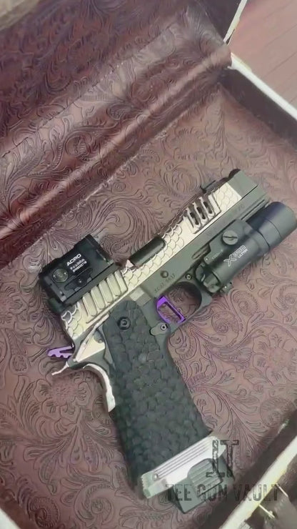 FULLY CUSTOMIZED STACCATO XC ENGRAVED POLISHED NICKEL PLATED WITH INFINITY TRIGGER ACRO AND X300
